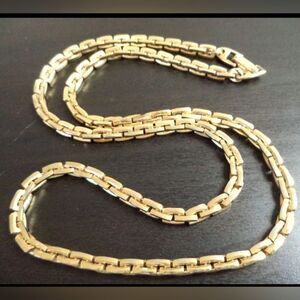 VINTAGE SIGNED NAPIER HEAVY GOLD TONE 24" NECKLACE